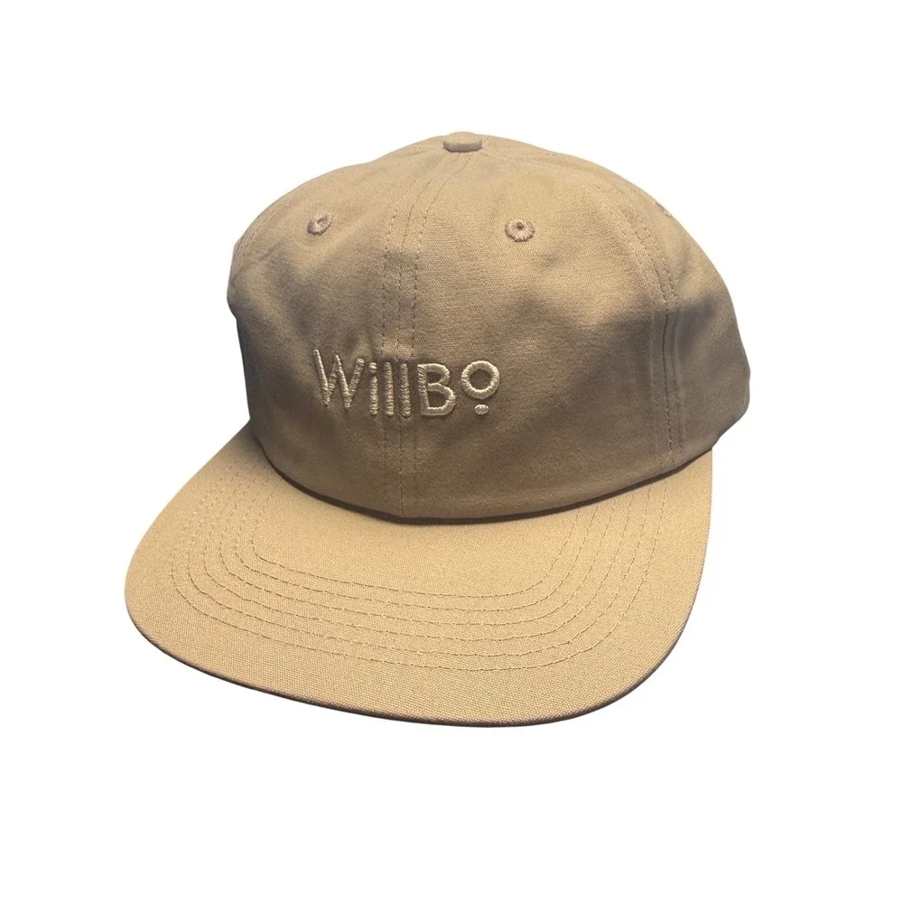Willbo Hat Unisex One Size Tan Khaki Embroidered Logo Snapback Cap